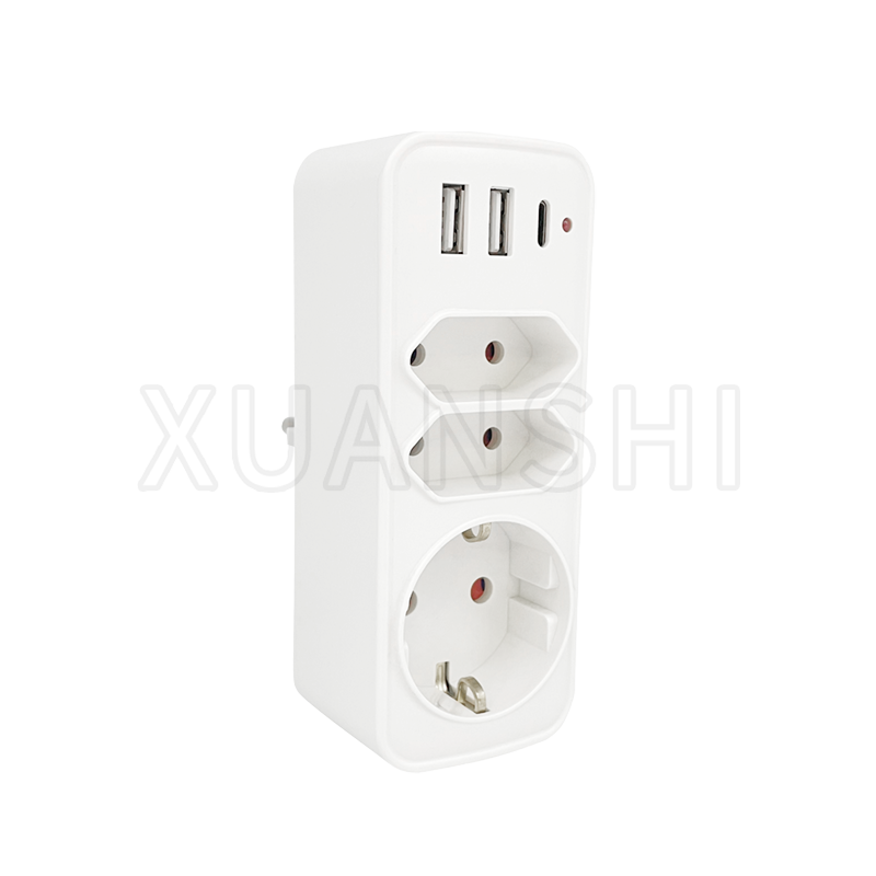 Adapter gniazda USB 5 w 1 do domowego biura podróży XS-ZHQD3U