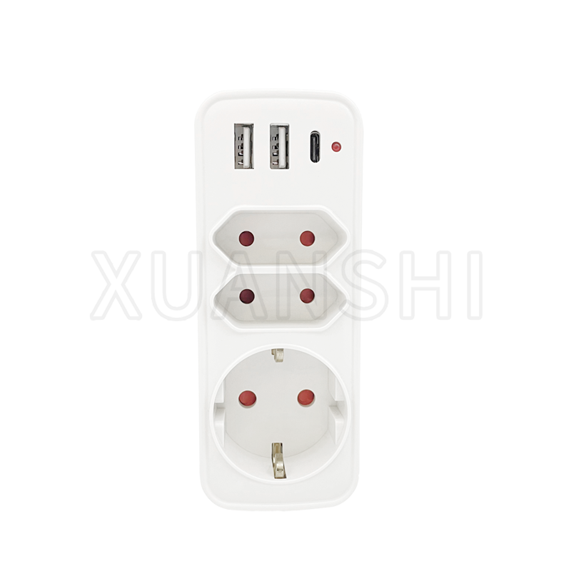 Adapter gniazda USB 5 w 1 do domowego biura podróży XS-ZHQD3U